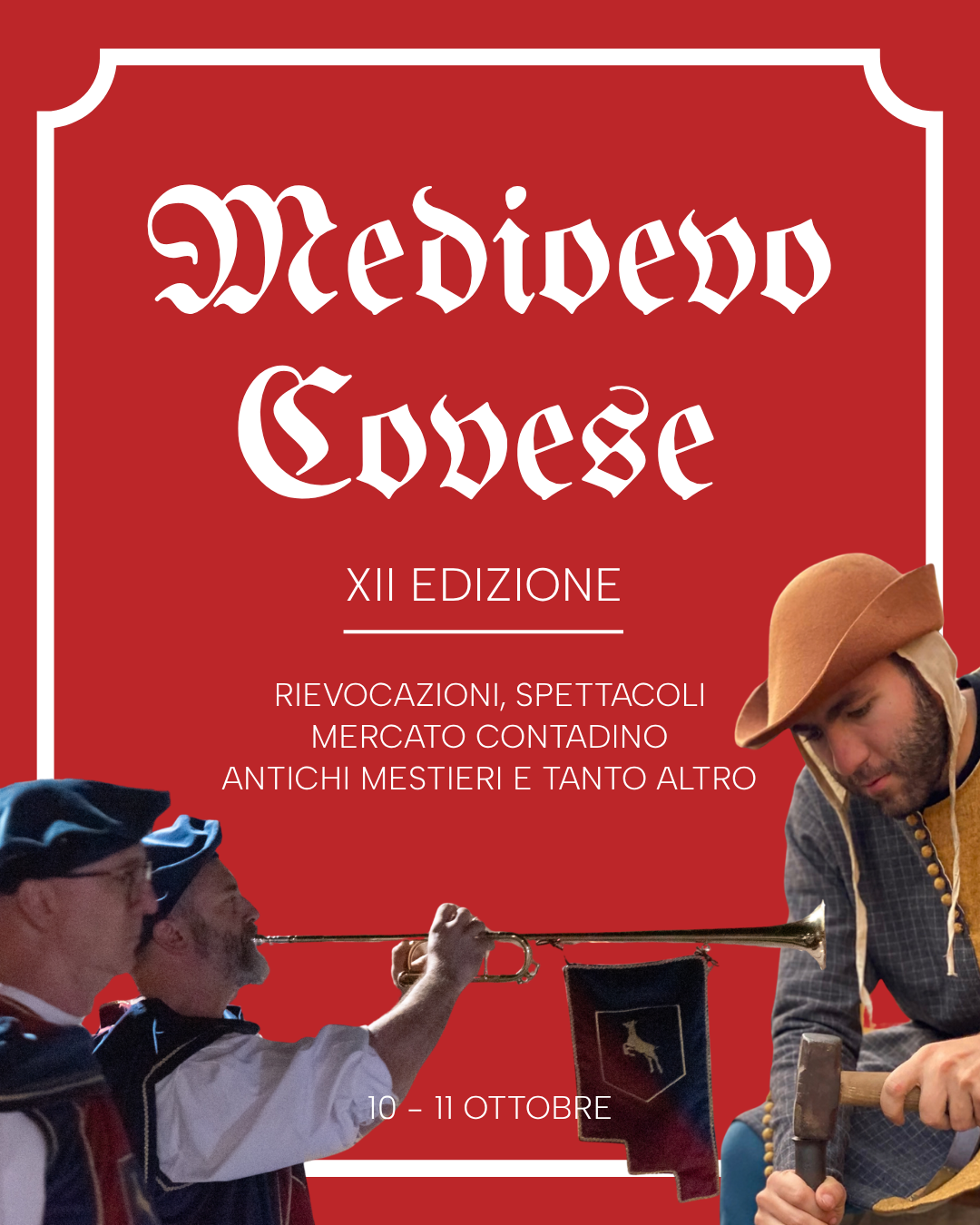 Locandina del XII Medioevo Covese, il 10 e 11 ottobre 2026